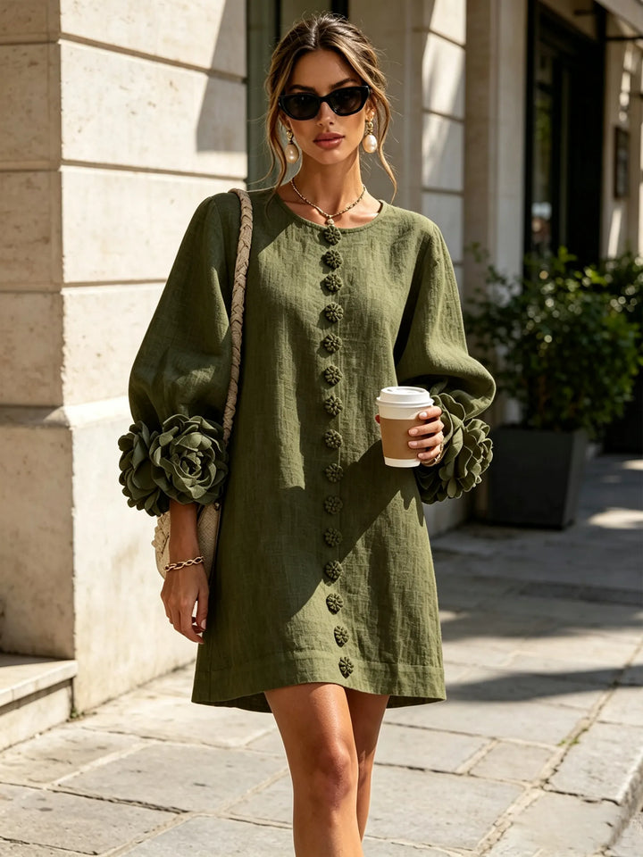 IVY | Mini Dress with Statement Flower Cuffs