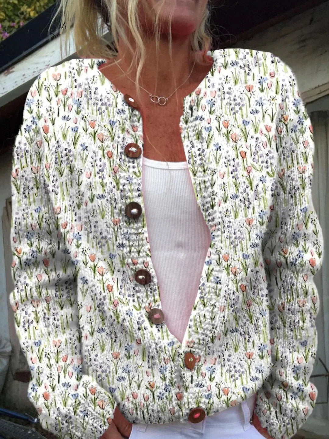 EVDOKIA™ | VINTAGE FLORAL KNIT CARDIGAN
