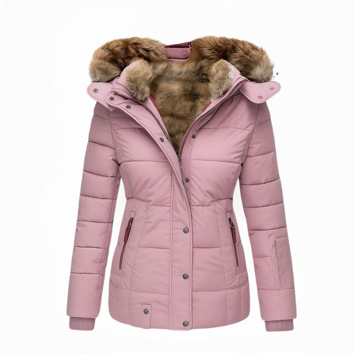 WINIFRED™ | HOODED FAUX FUR TRIM PUFFER COAT