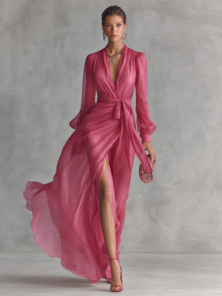 HELEN | Sunset Maxi Dress with V-Neck