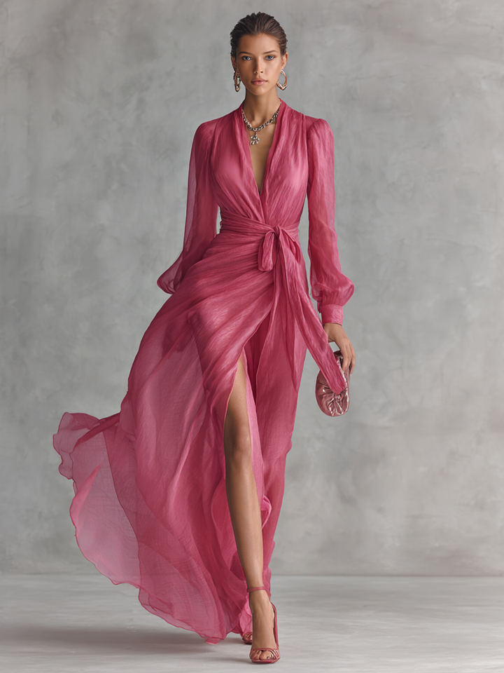 HELEN | Sunset Maxi Dress with V-Neck