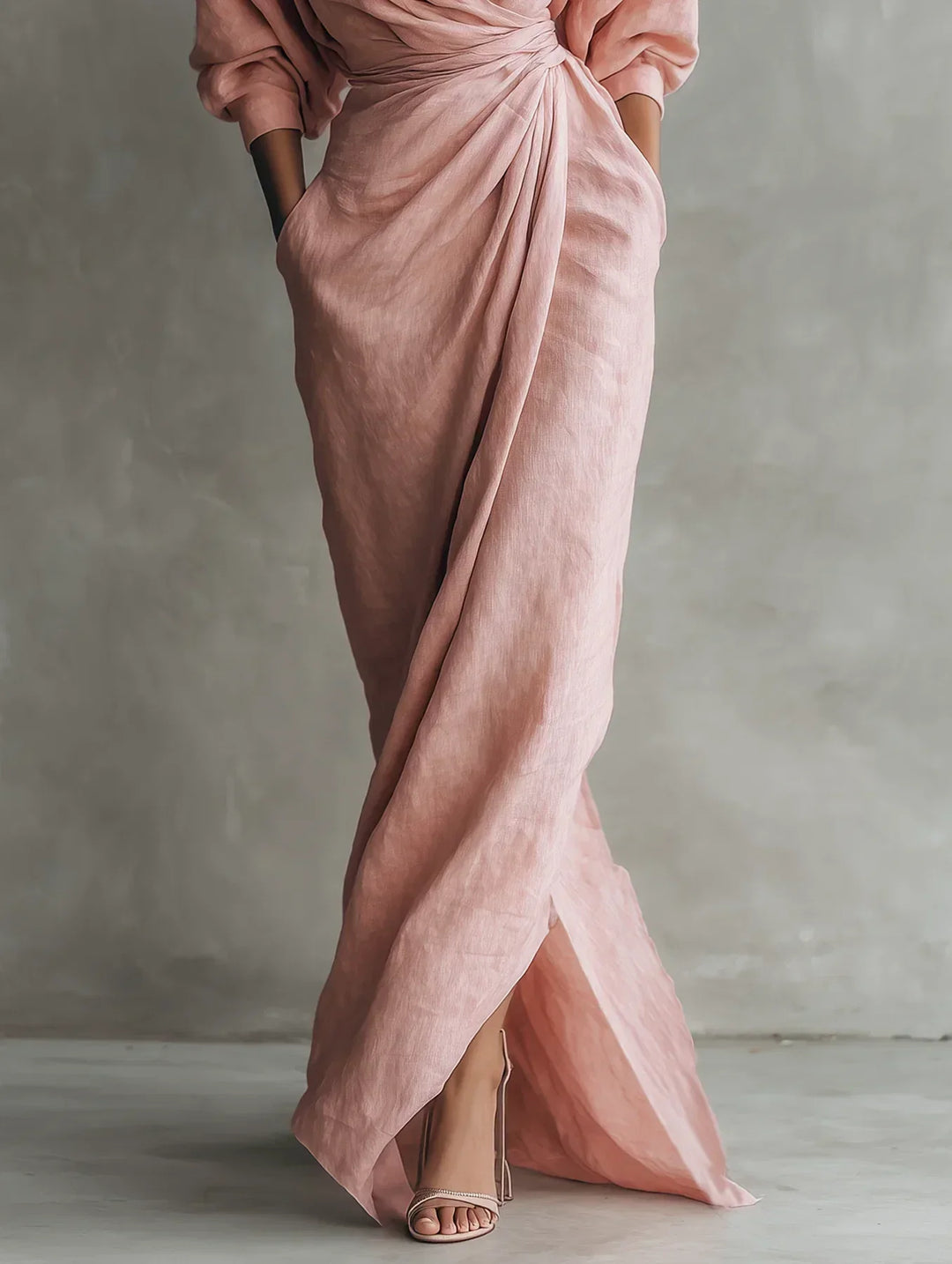 LAVINIA™ | WRAP-STYLE V-NECK MAXI DRESS