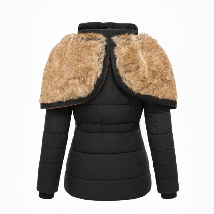 WINIFRED™ | HOODED FAUX FUR TRIM PUFFER COAT