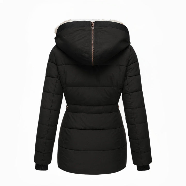 WINIFRED™ | HOODED FAUX FUR TRIM PUFFER COAT