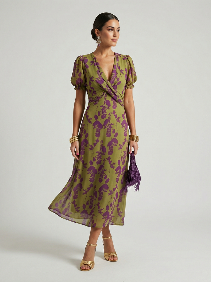 VIRELLE™ ELEGANT FLORAL LONG DRESS