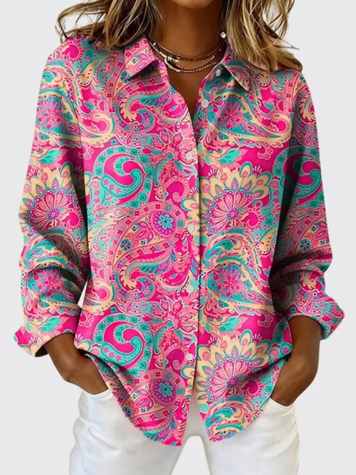 ELVETTA™ | PAISLEY BUTTON-UP BLOUSE
