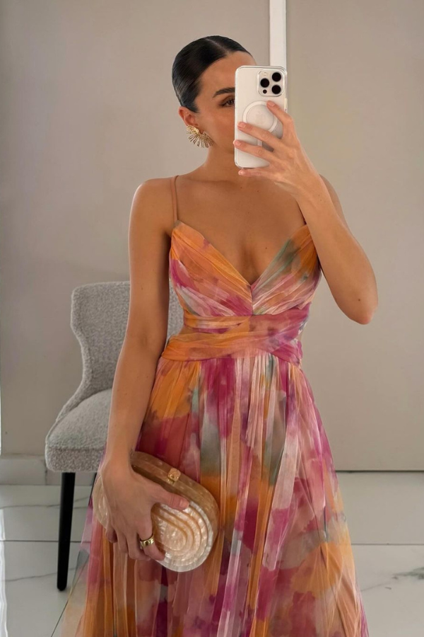LORELLA | Romantic Floral Maxi Dress with Flattering Flowing Silhouette