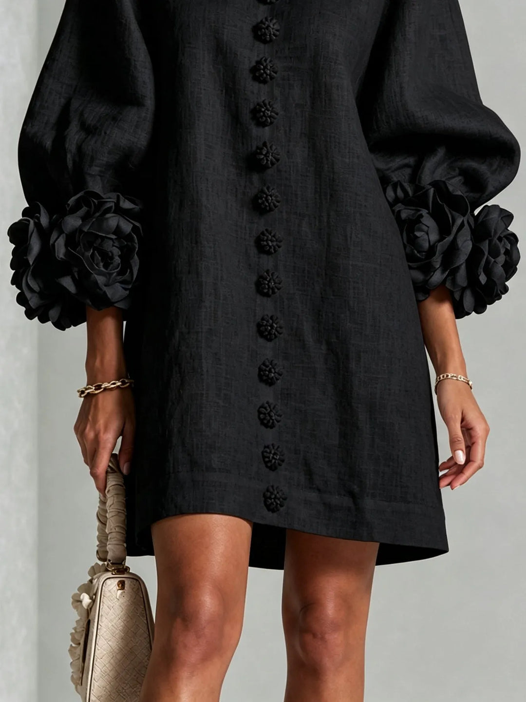 IVY | Mini Dress with Statement Flower Cuffs