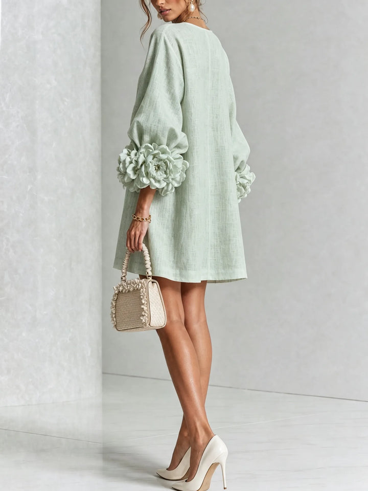 IVY | Mini Dress with Statement Flower Cuffs