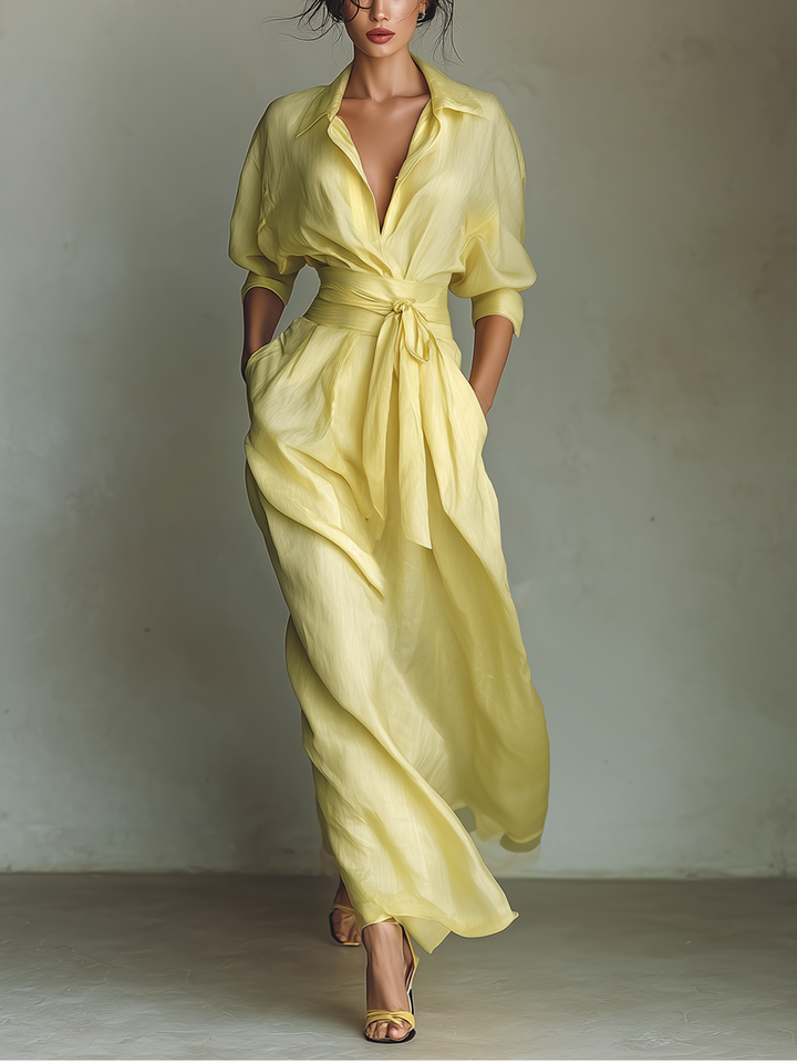 IVIA | Lemon Yellow Maxi Dress