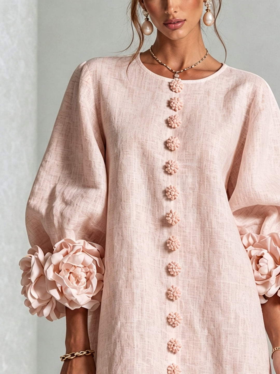IVY | Mini Dress with Statement Flower Cuffs