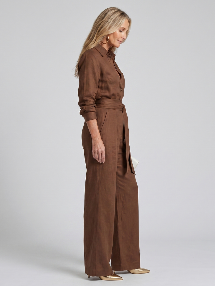 NOVA | Button-Front Wide-Leg Jumpsuit