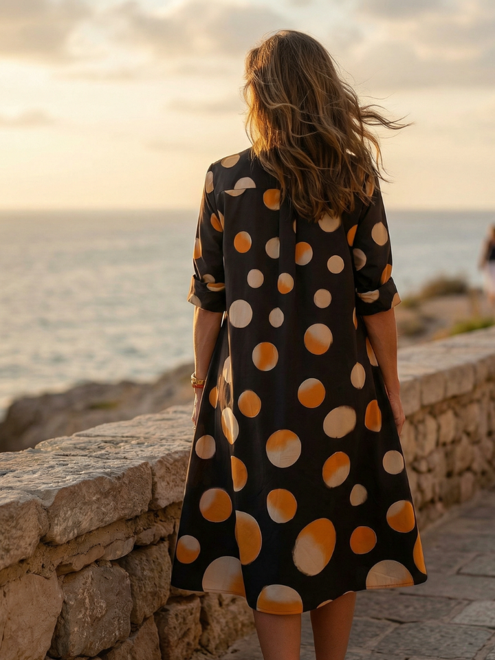 VESPERA | Sunset Dot Midi Dress