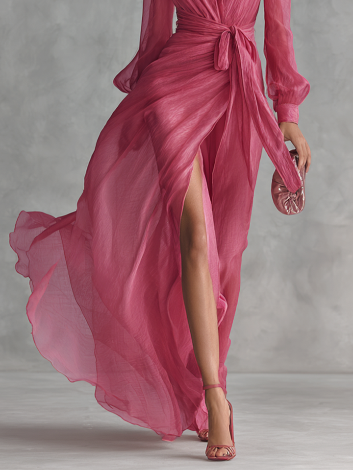 HELEN | Sunset Maxi Dress with V-Neck
