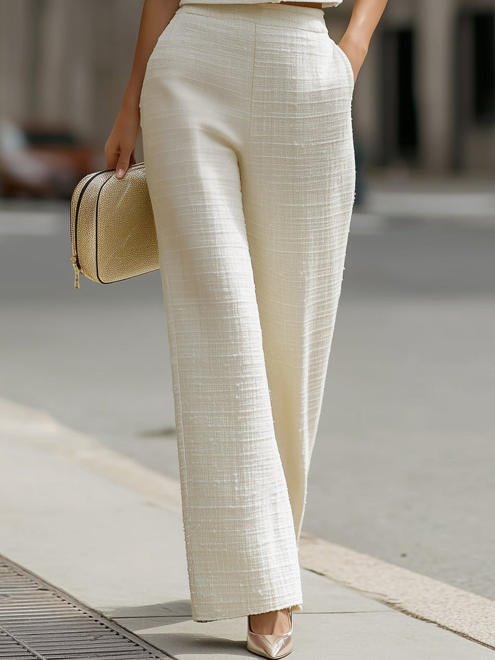 BEATRICE | 2-Piece Tweed Jacket &amp; Wide-Leg Pants Set