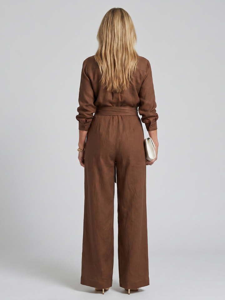 NOVA | Button-Front Wide-Leg Jumpsuit