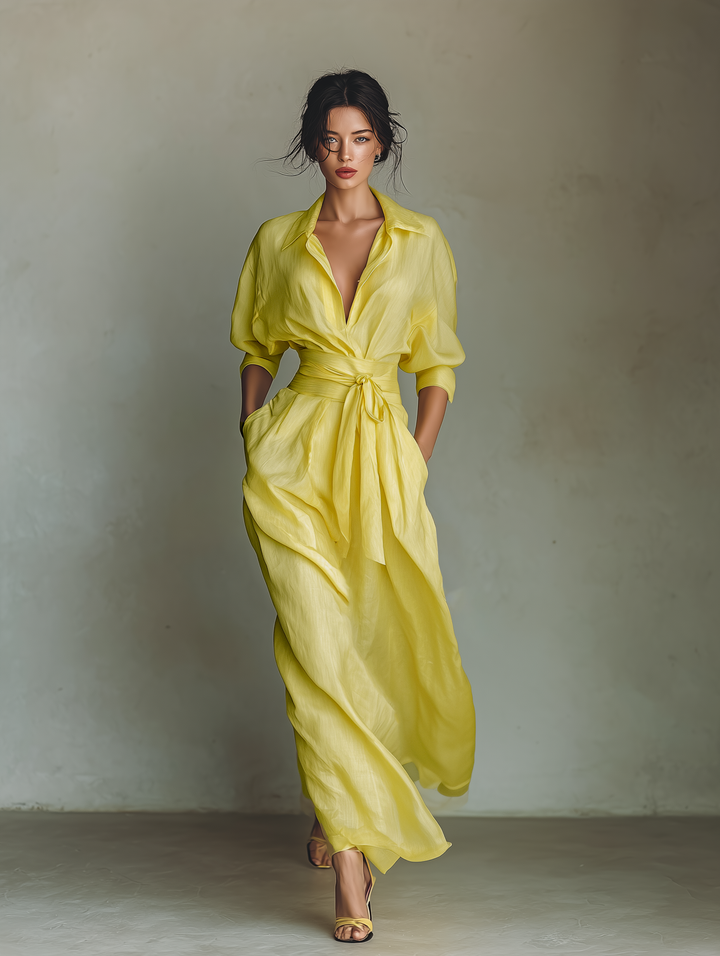 IVIA | Lemon Yellow Maxi Dress