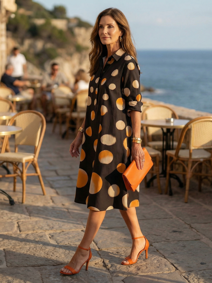 VESPERA | Sunset Dot Midi Dress