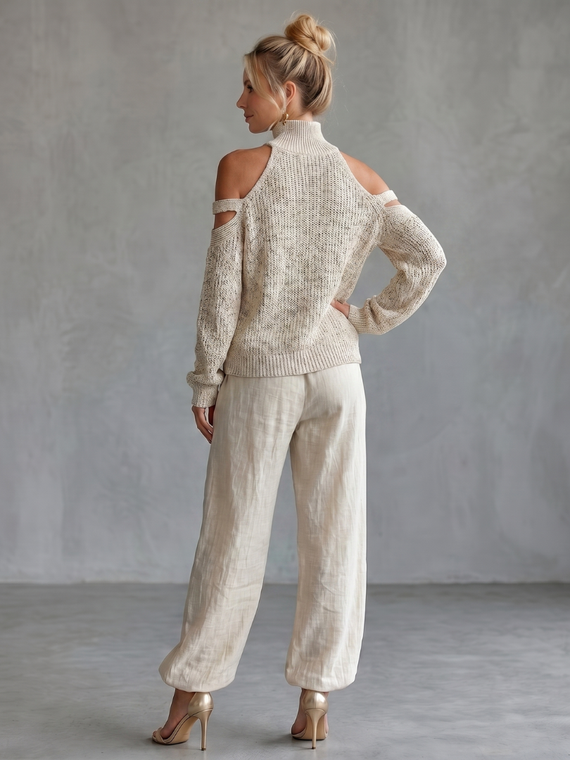 WILLOW | 2-Piece Open-Shoulder Knit &amp; Wide-Leg Set