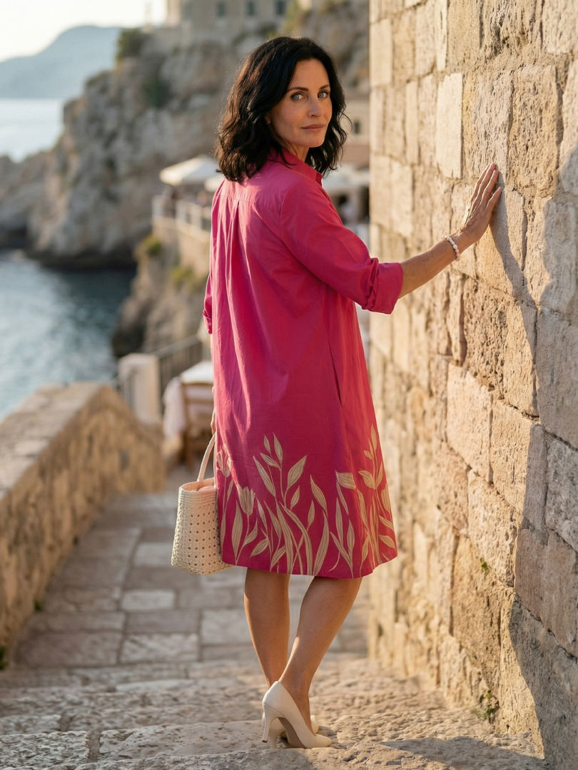 DAMARIS | Botanical Print Collared Midi Dress