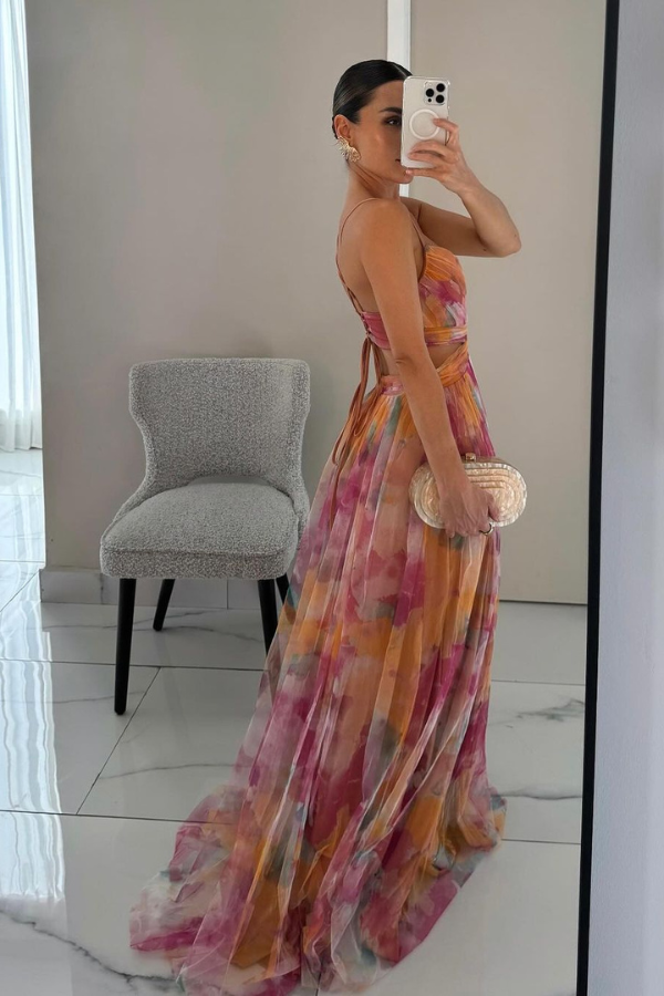 LORELLA | Romantic Floral Maxi Dress with Flattering Flowing Silhouette