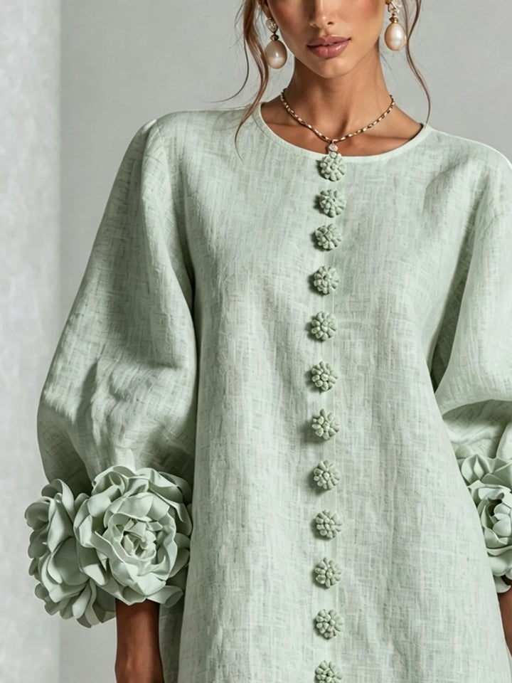 IVY | Mini Dress with Statement Flower Cuffs