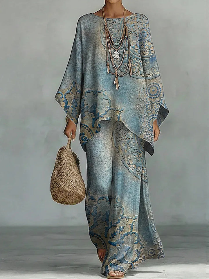 NOURA | 2-Piece Cotton-Linen Wide-Leg Set