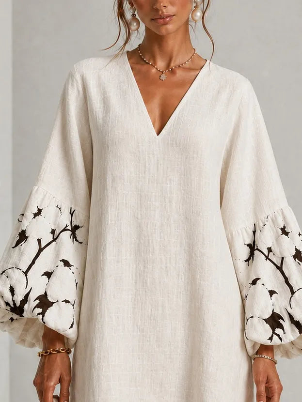 ELISE | Textured Mini Dress with Puff Sleeves