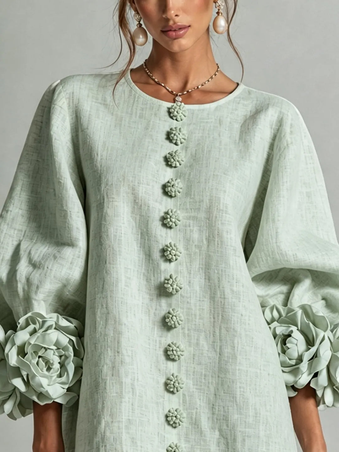 IVY | Mini Dress with Statement Flower Cuffs