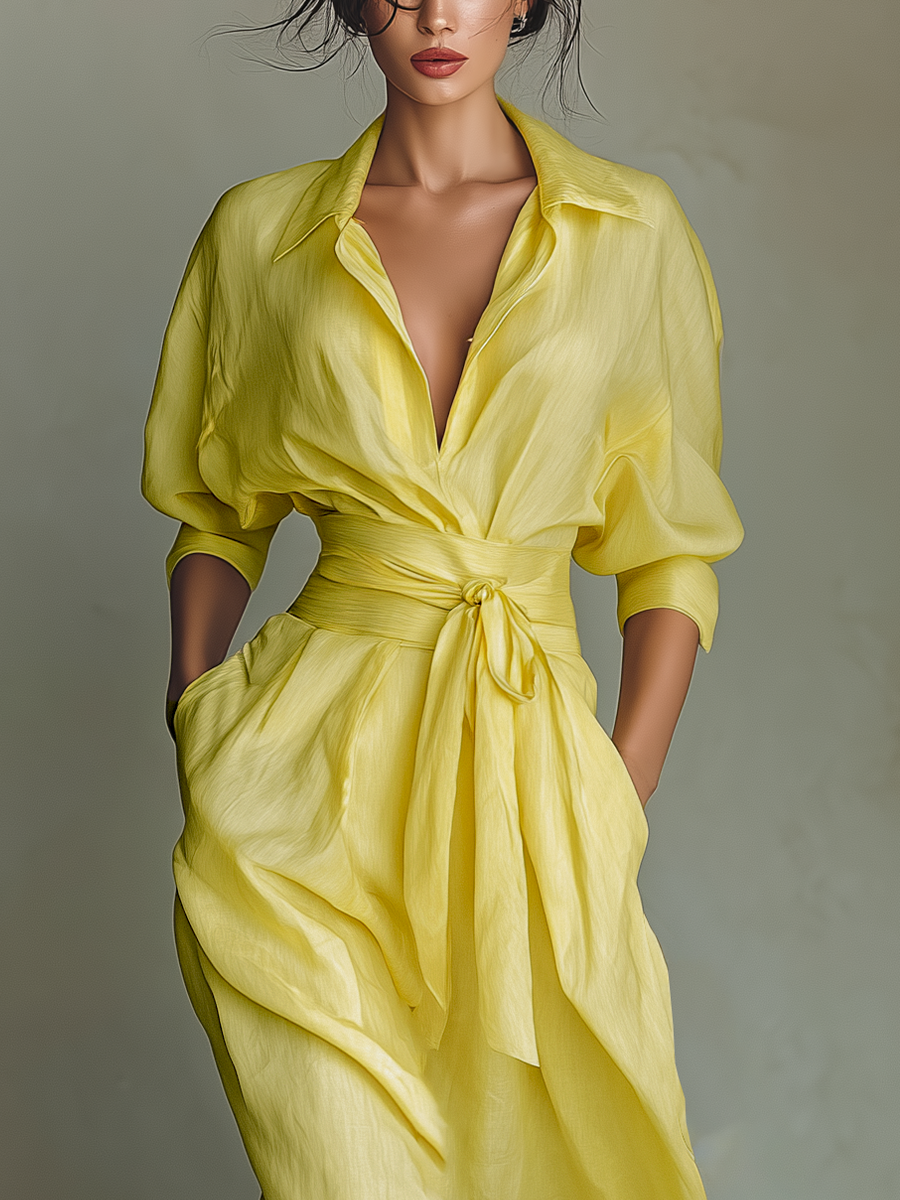 IVIA | Lemon Yellow Maxi Dress