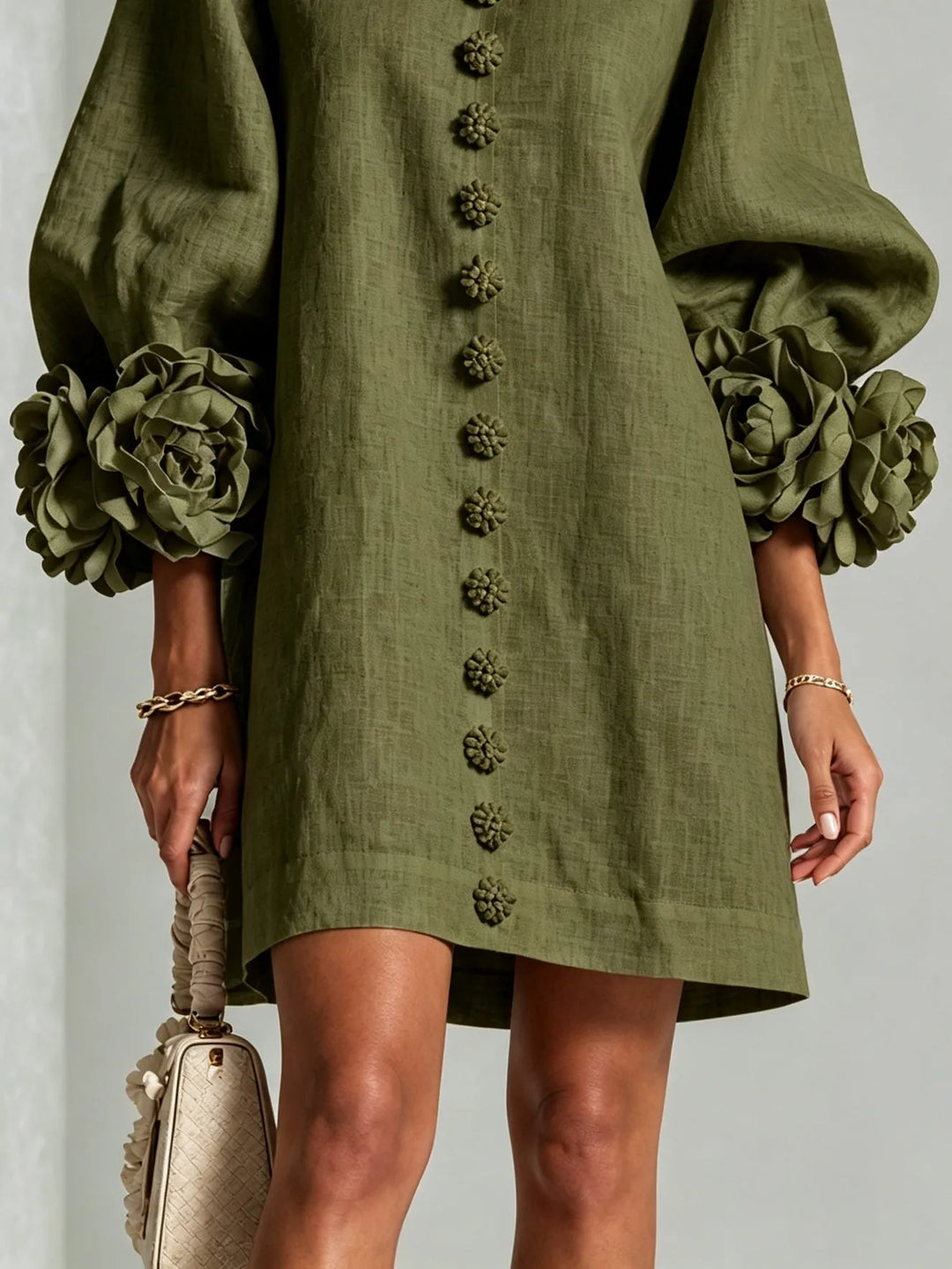 IVY | Mini Dress with Statement Flower Cuffs