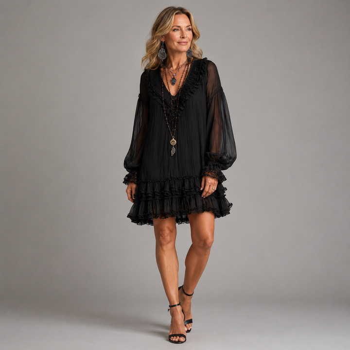 ORIELLA™ | FEMININE RUFFLE MINI DRESS FOR WOMEN