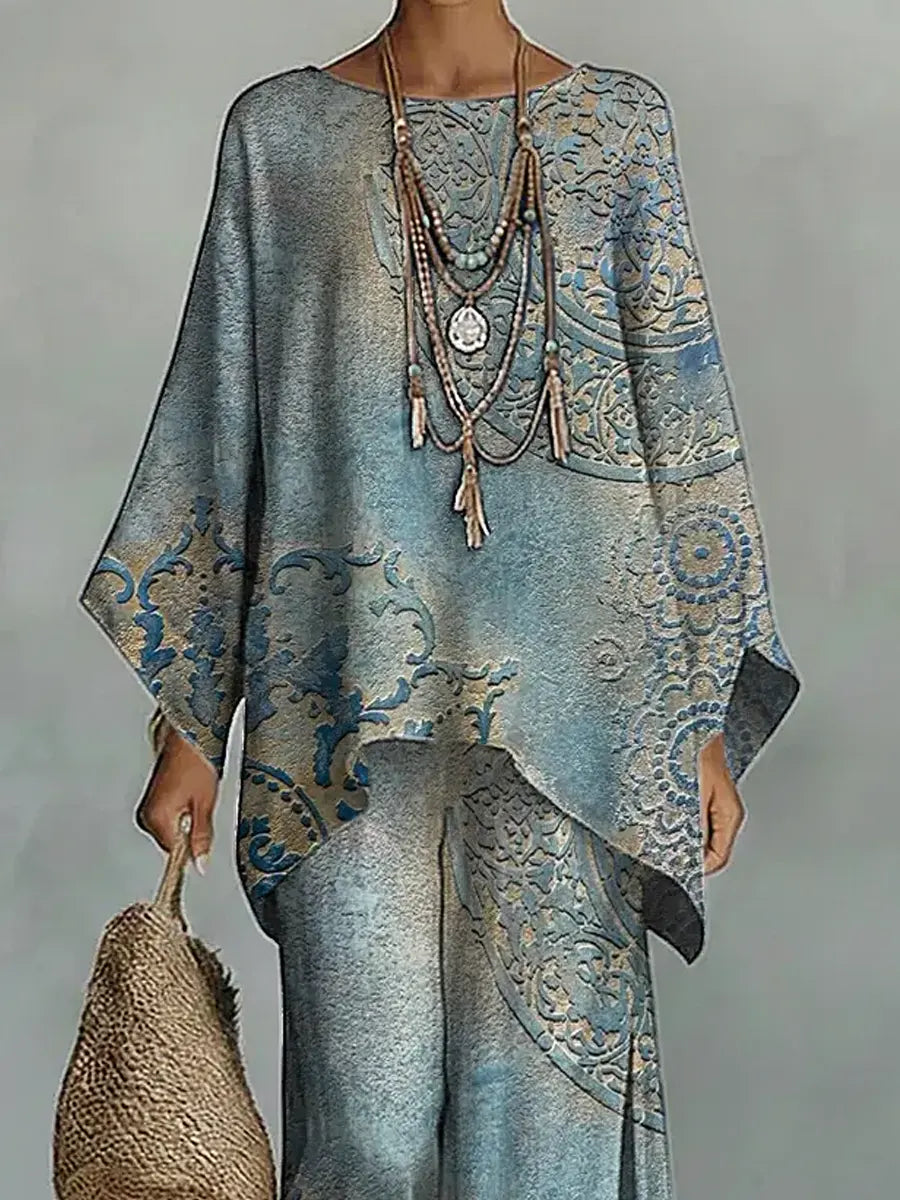 NOURA | 2-Piece Cotton-Linen Wide-Leg Set