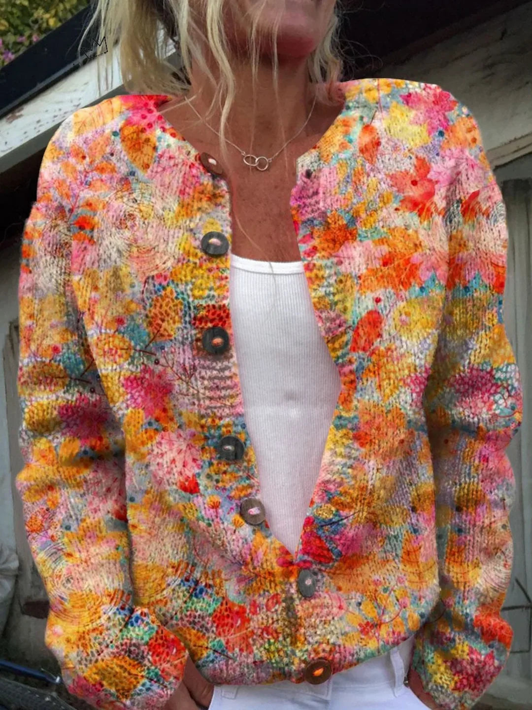 THALASSA™ | VINTAGE GEOMETRIC KNIT CARDIGAN