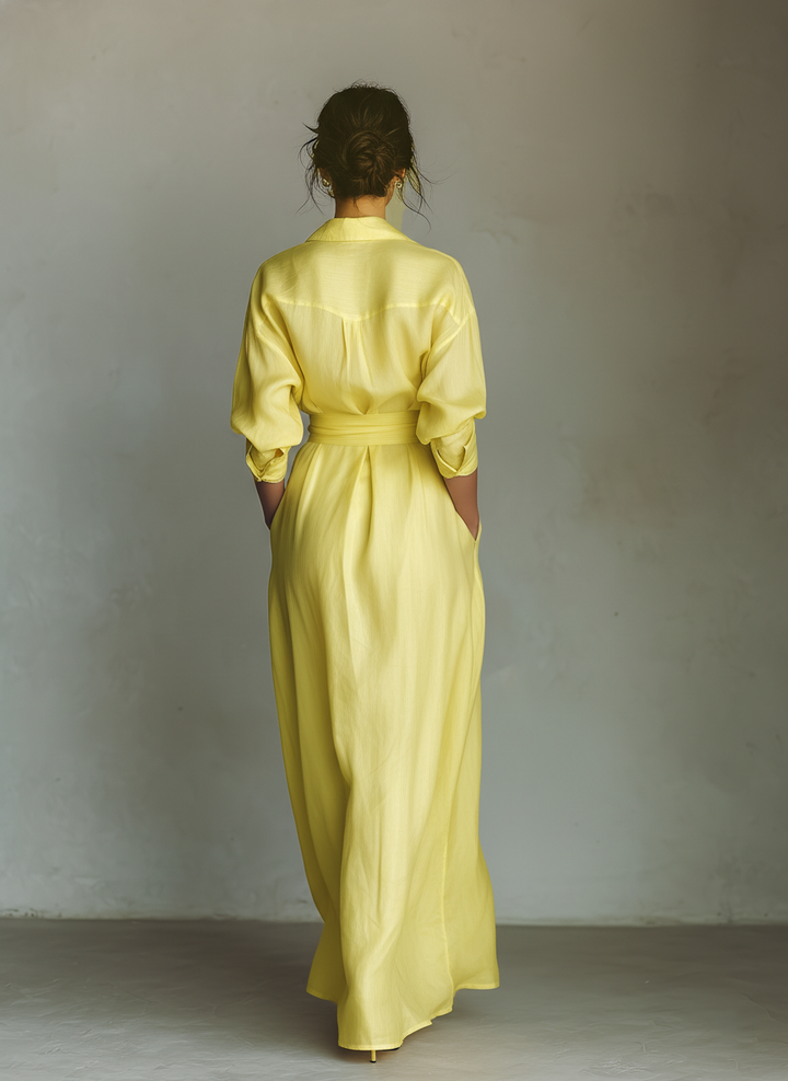 IVIA | Lemon Yellow Maxi Dress