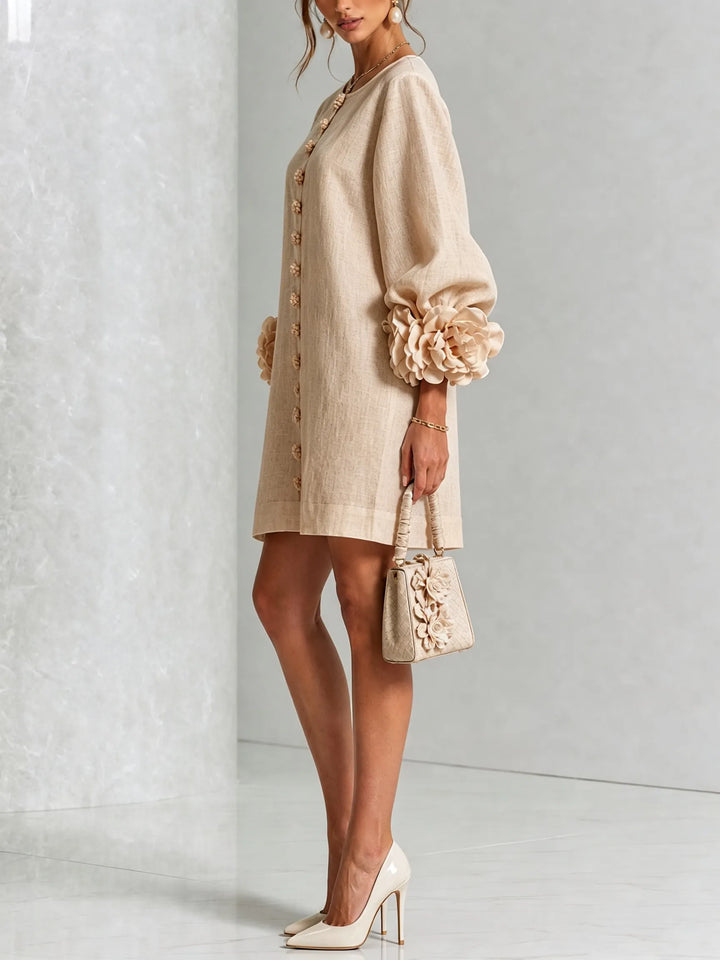 IVY | Mini Dress with Statement Flower Cuffs