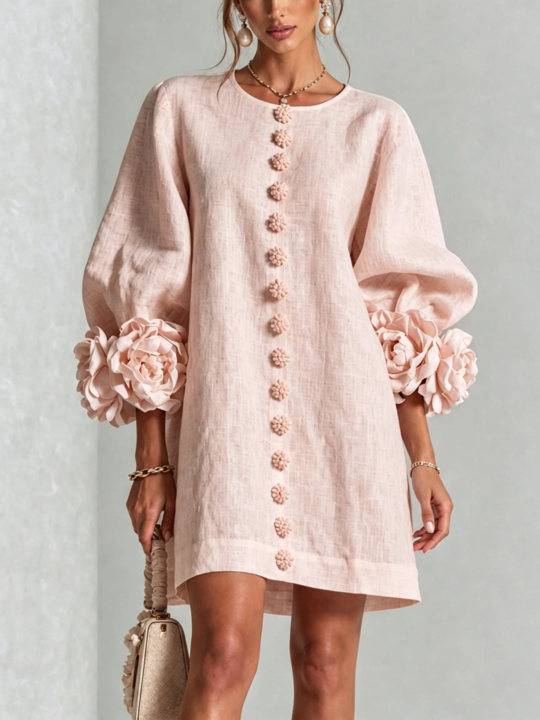 IVY | Mini Dress with Statement Flower Cuffs