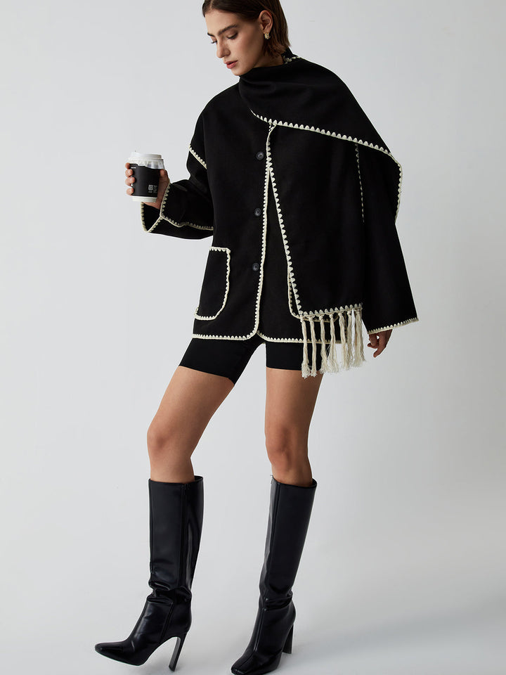 ELEGANT COAT WITH MATCHING SCARF