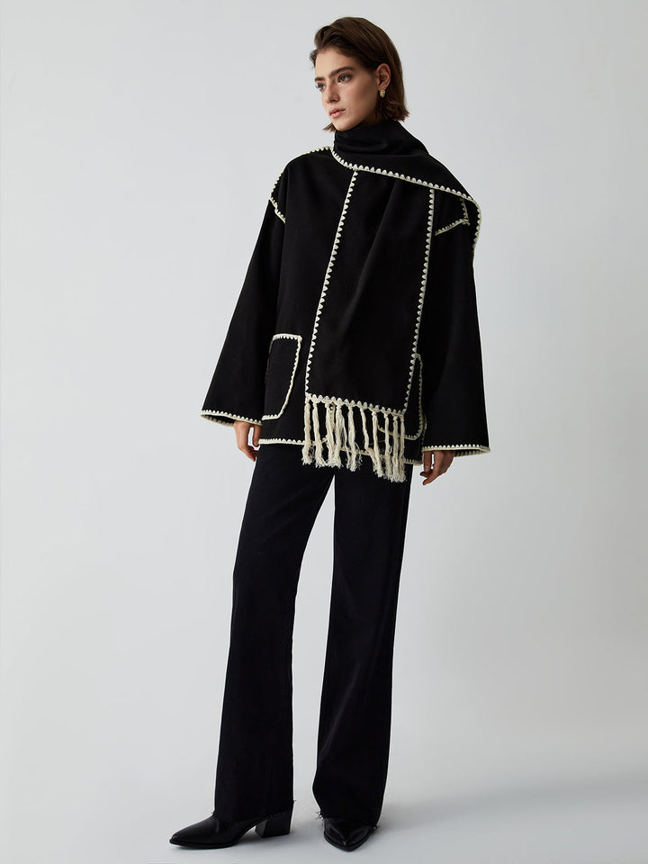 ELEGANT COAT WITH MATCHING SCARF