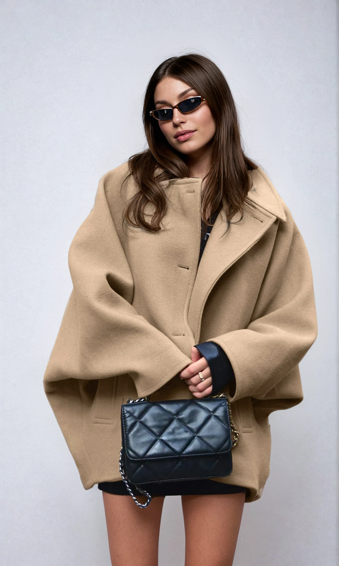 ELEGANT OVERSIZED BUTTON WINTER COAT