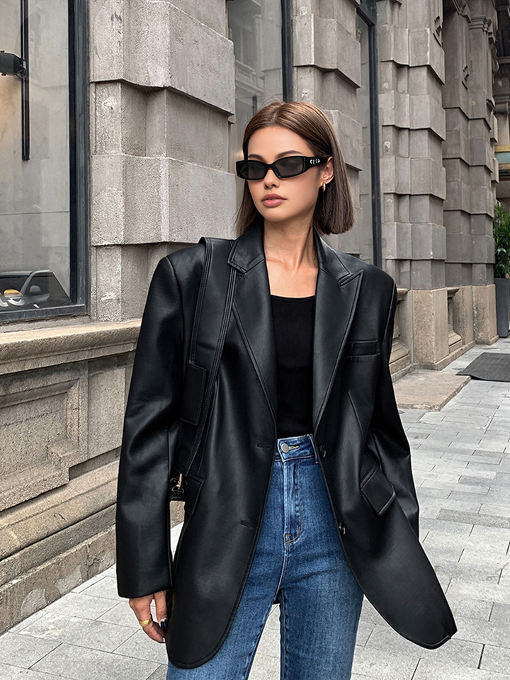 KYRANIA™ | ELEGANT LEATHER BLAZER