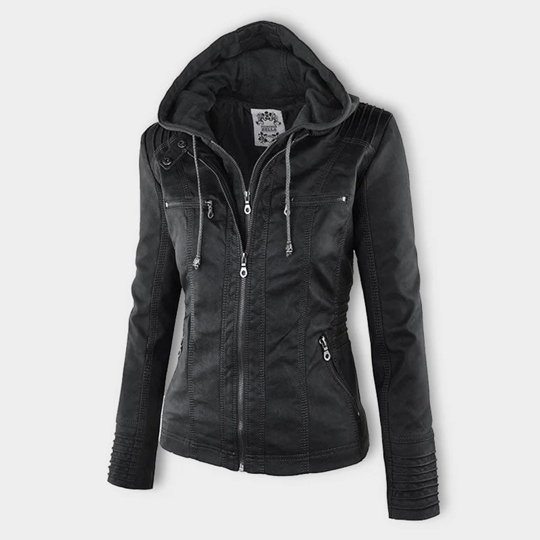 HARLOW™ | HOODED MOTO JACKET