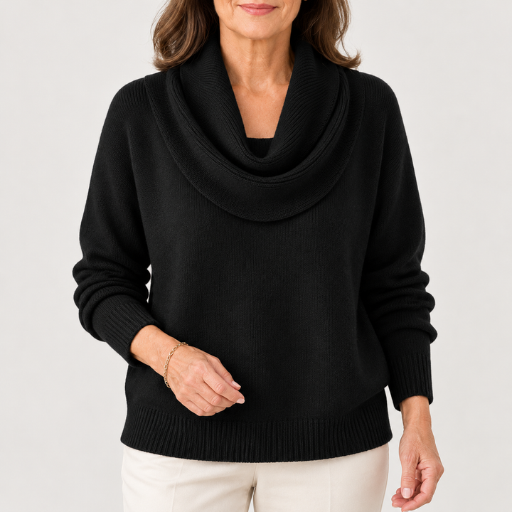CLARISSA™ | SOFT COWL NECK SWEATER - Black