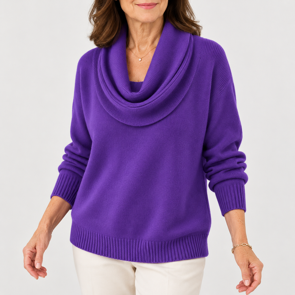 CLARISSA™ | SOFT COWL NECK SWEATER - Purple