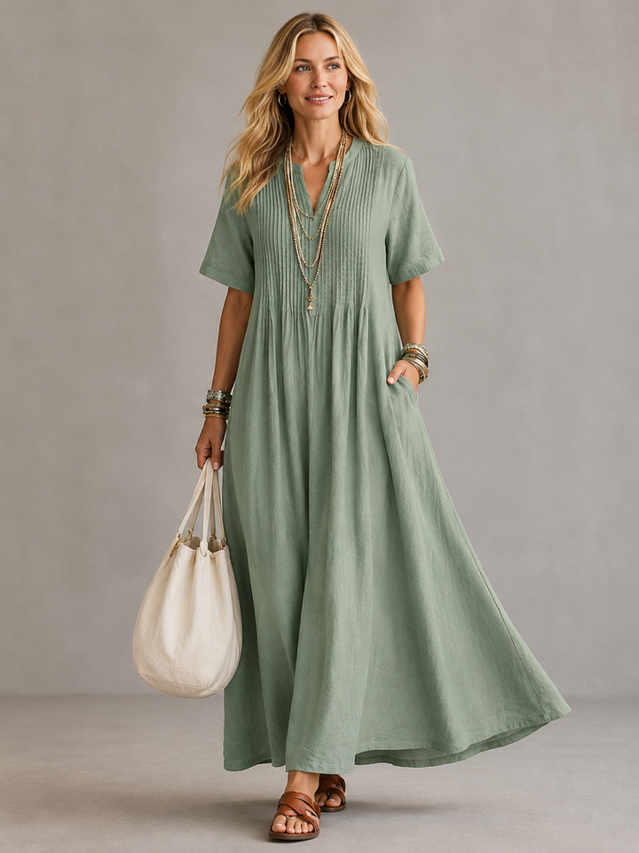 CLAIRE™ | PLEATED MAXI DRESS