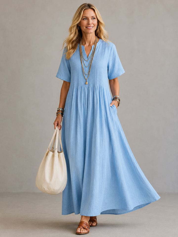 CLAIRE™ | PLEATED MAXI DRESS