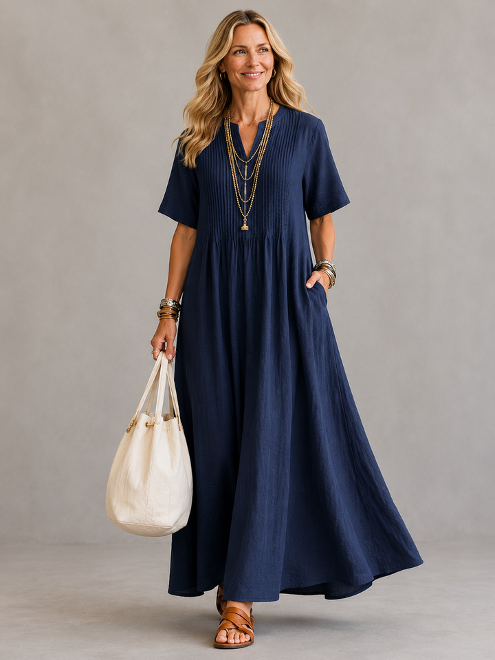 CLAIRE™ | PLEATED MAXI DRESS