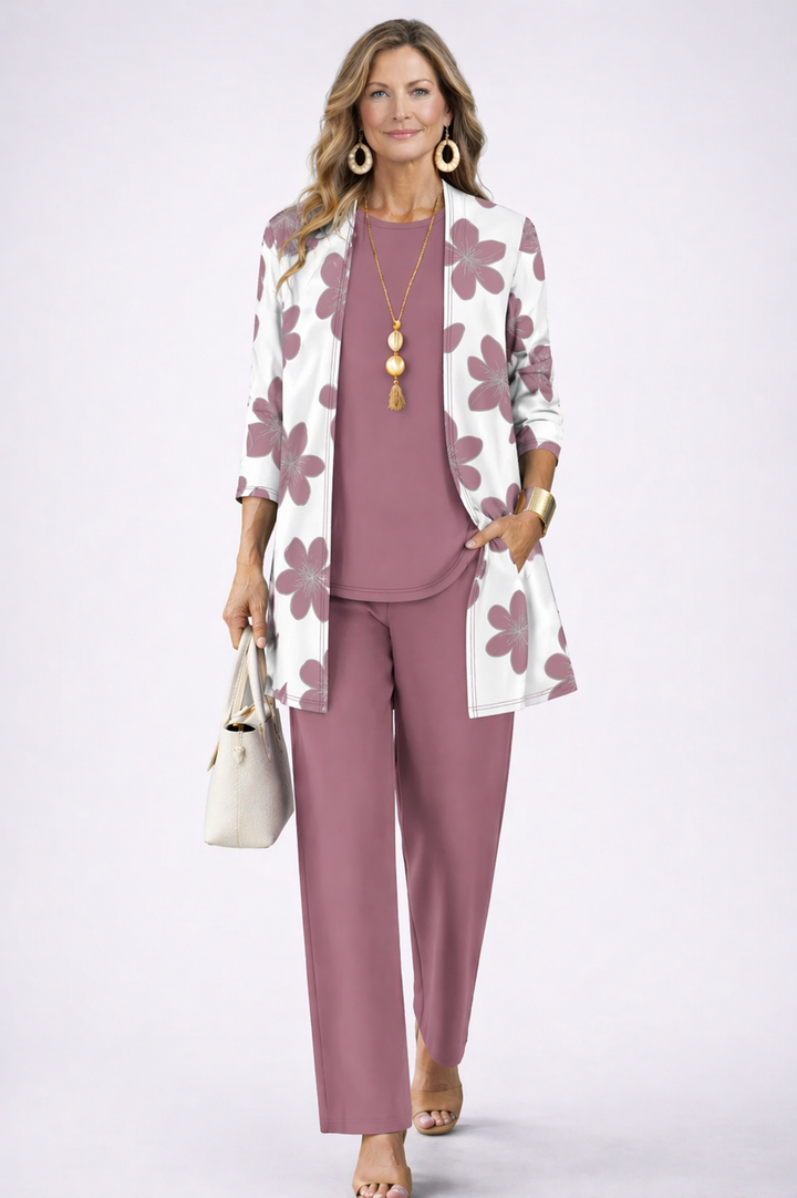 SERAPHINE | Elegant 3-Piece Set with Longline Cardigan