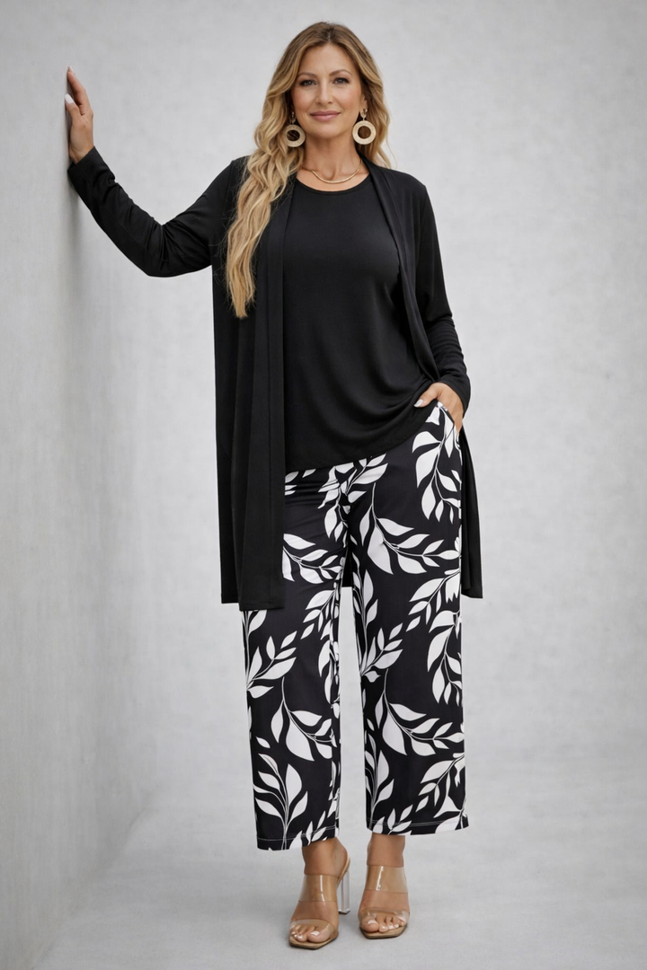 MAELLE | Elegant 3-Piece Set with Longline Cardigan