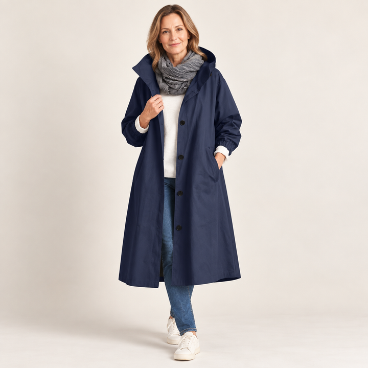 CATHERINE™ | HOODED LONGLINE TRENCH COAT